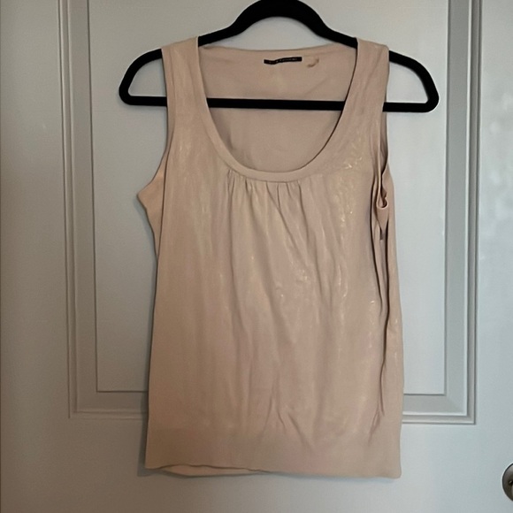 Elie Tahari gold tank with gold shimmer size small - Picture 1 of 3